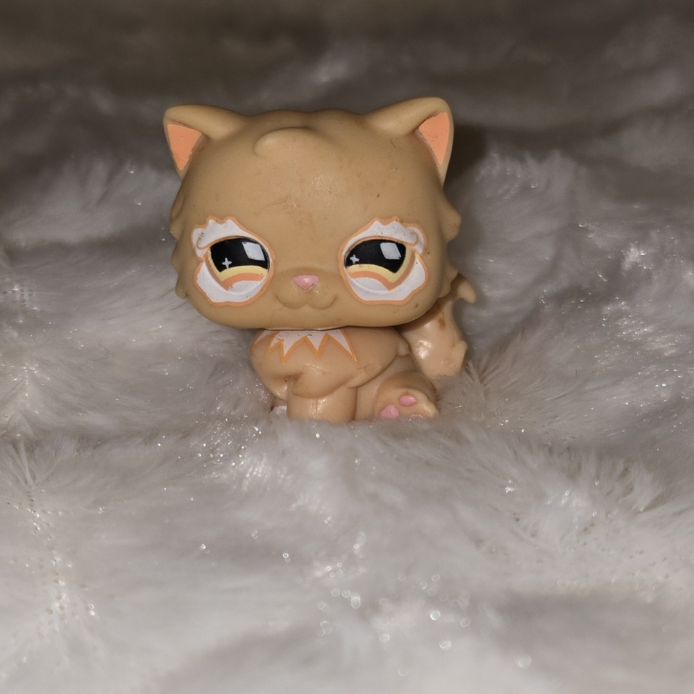 Littlest Pet Shop Tan Cat Figure #490 Peach Persian